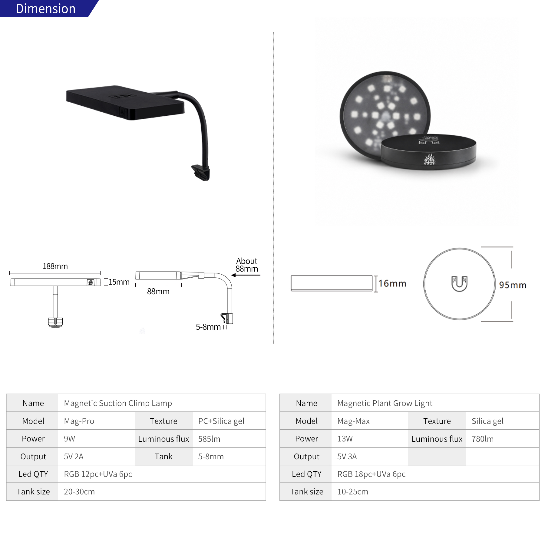 WEEK AQUA Mag-Pro Mag-Max Nano - огляд і ціна Aquarium Plant Light
